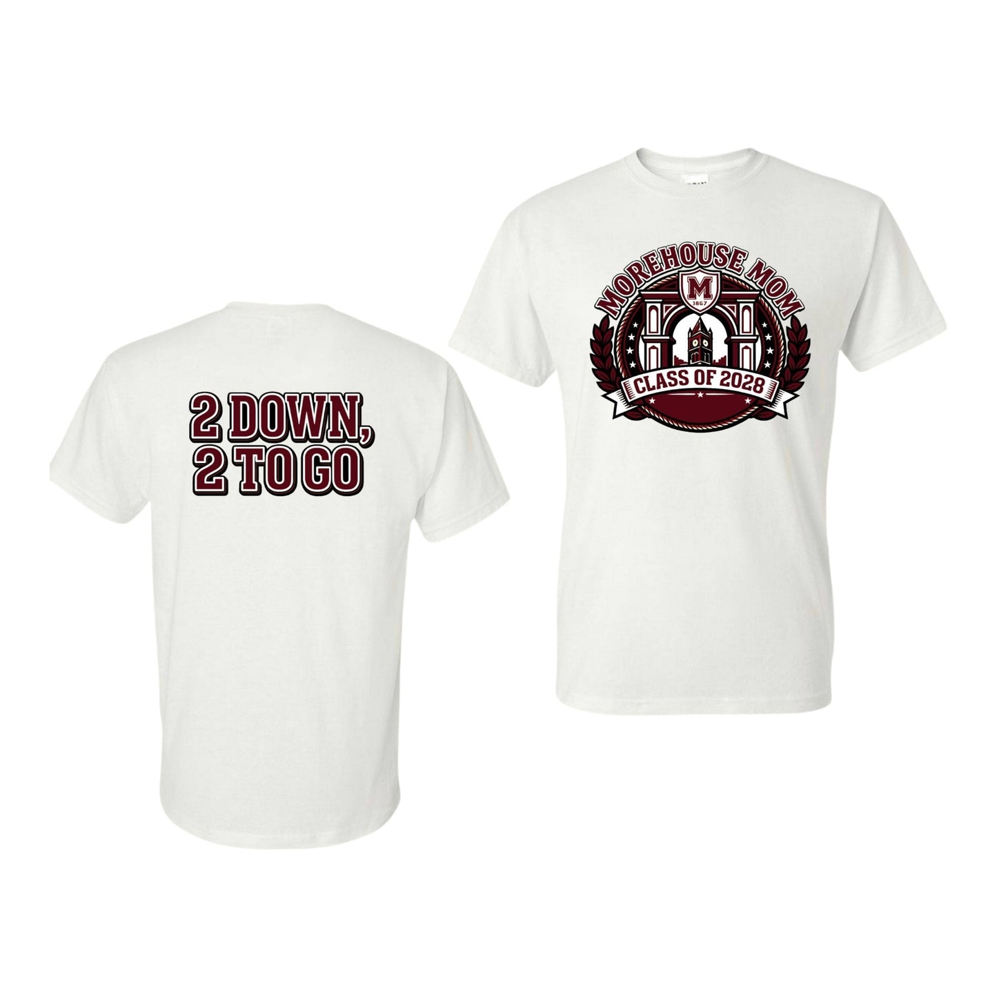 2028 "2 Down, 2 To Go Mom" Tee
